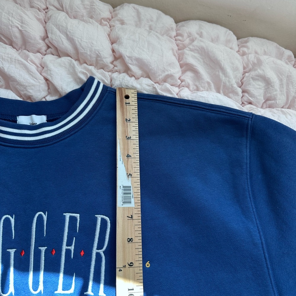 Disney Winnie The Pooh Tigger Embroidered Sweatshirt Blue Heavyweight Size L - Picture 5 of 6